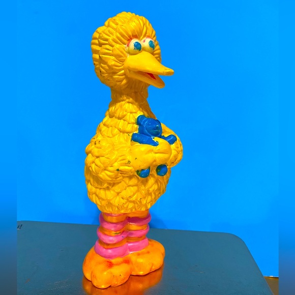 SESAME STREET 1990’s BIG BIRD JIM HENSON MUPPET HARD PLASTIC FIGURE HAND PAINTED - Picture 1 of 15